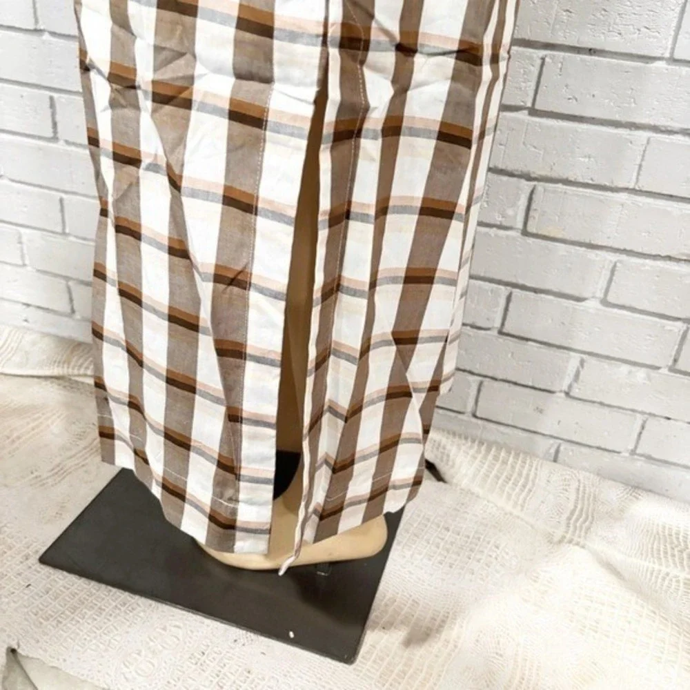 Anthropologie Maeve Women's Belted Square-Neck Strapless Plaid Dress - Size XL - Picture 8 of 12